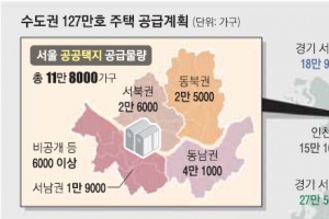 강남4구에 공공택지 4만 1000가구, 용산·마포에 2만 6000가구 공급