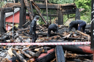 화재로 전소된 화성 용주사 호성전