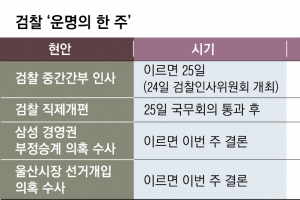 간부인사·직제 개편·삼성 수사… 檢 ‘트리플’ 운명의 한 주