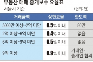 9억 2000만원 집 사면 복비 828만원… 중개수수료 인하 필요하다 보시나요