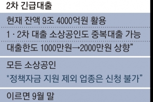 소상공인 대출 한도 2배로… 고위험업종 선착순 1000만원 저금리