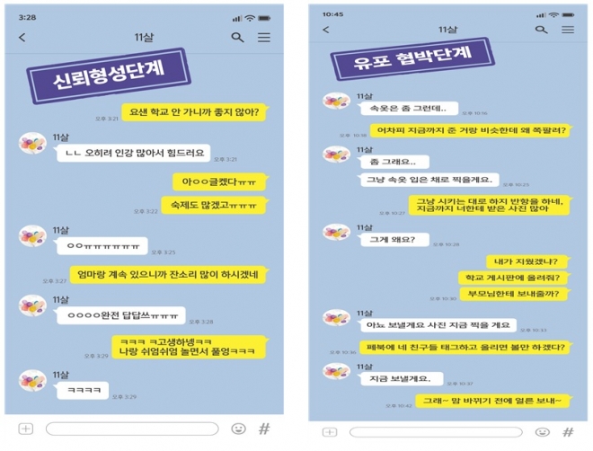 디지털 성범죄 검거 사례 대화 예시. 서울시 제공