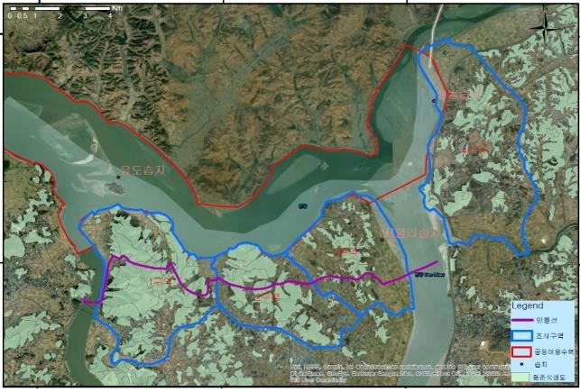 한강 하구 습지 생태조사 지역/통일부 제공
