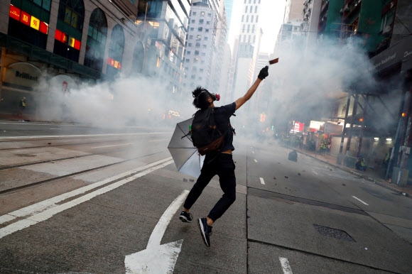 홍콩 시위 현장-로이터 연합뉴스