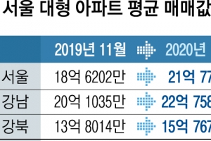 강남 재건축 들썩… 서울 대형아파트 평균 매매가 첫 21억