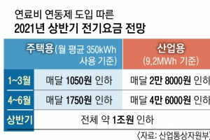 내년 주택용 전기요금 월 최대 1750원 인하… 유가 오르면 더 낸다