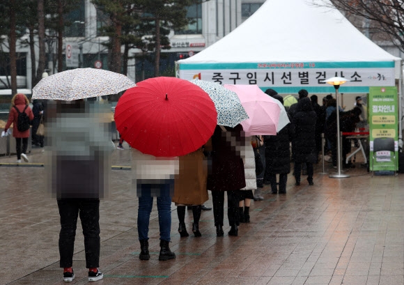 코로나19 검사 기다리는 시민들