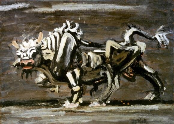 화가 이중섭이 그린 1954년 작 ‘흰 소’. 홍익대박물관 소장