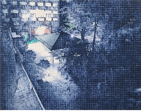 현종광_Landscape in Blue Night_129.5×162.5cm_acrylic and graphite on canvas_2020