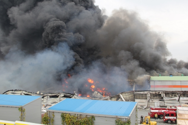 전남소방본부의 화재 진화 모습.