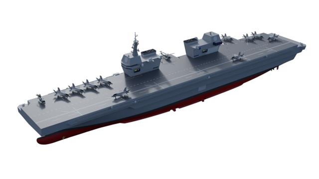 컴퓨터 그래픽으로 구현한 한국형 항모 조감도. 해군 제공
