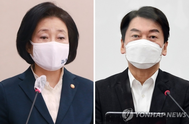 더불어민주당 박영선 후보, 국민의당 안철수 후보