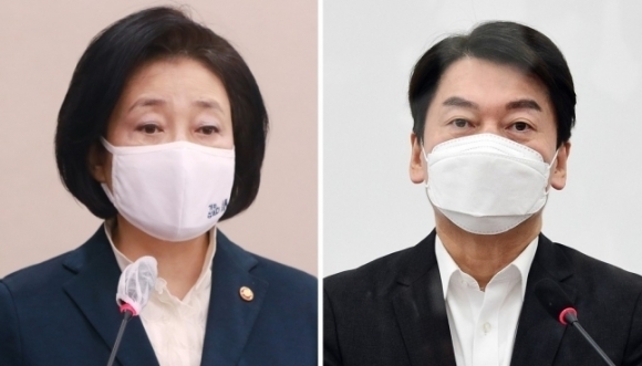 박영선 더불어민주당 후보 vs 안철수 국민의당 후보
