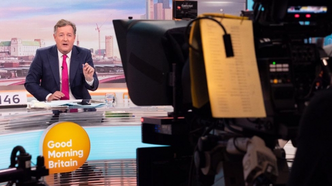 메건 마클 왕손빈을 피노키오에 비유했다가 영국 ITV 간판 프로그램 ‘굿모닝 브리튼’ 마이크를 내려놓게 된 피어스 모건. ITV 제공 영국 BBC 홈페이지 캡처