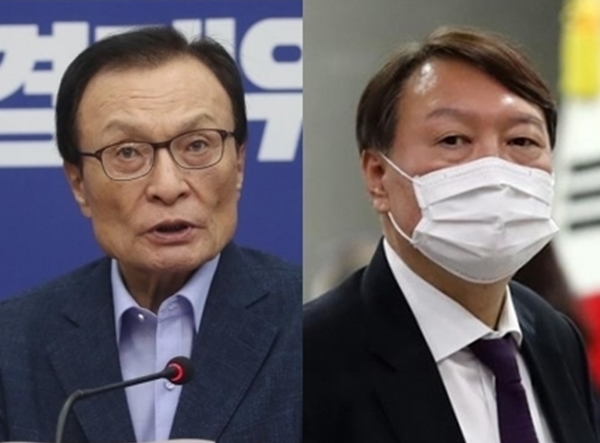 이해찬 전 더불어민주당 대표 vs 윤석열 전 검찰총장