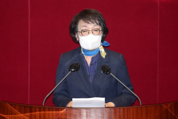 신상발언하는 김진애 의원