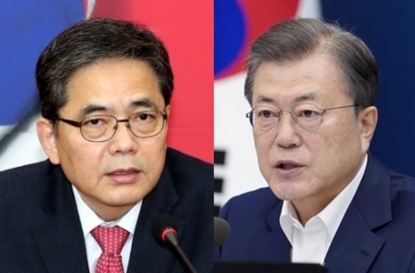곽상도 국민의힘 의원 vs 문재인 대통령 연합뉴스·뉴스1