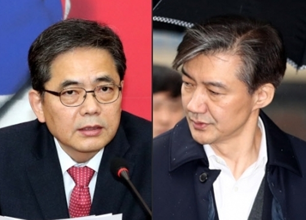 곽상도 국민의힘 의원 vs 조국 전 법무부 장관 연합뉴스