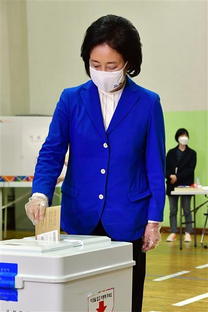 투표하는 박영선 후보