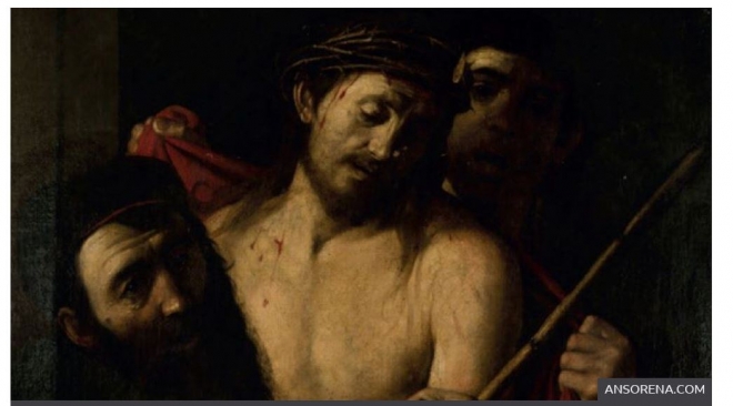 스페인 정부가 8일 마드리드 경매에서 거래되기 전 이탈리아 르네상스 시대의 위대한 화가 미켈란젤로 카라바조의 작품이란 주장이 제기돼 긴급히 경매 중단을 명령한 작품 ‘대관’. 안소레나 경매소 제공