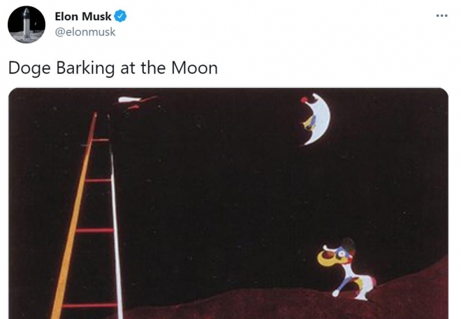 “도지가 달을 향해 짓는다”는 메시지를 올린 일론 머스크 테슬라 CEO  머스크 트위터 캡처