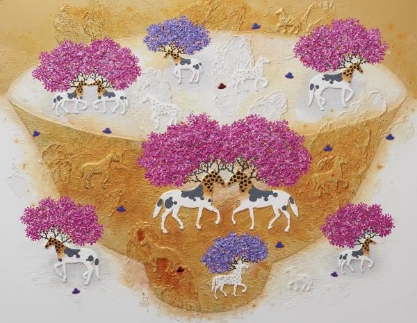 임근우 ㅣ cosmos-고고학적 기상도, 100F(162.2x130.3cm),Acrylic  on canvas, 2019