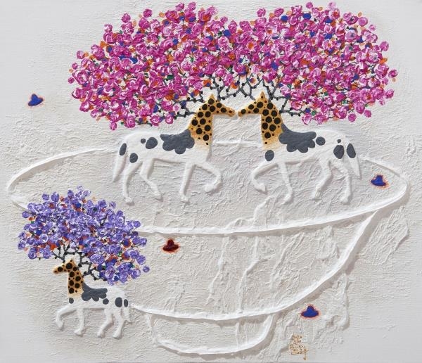 임근우 ㅣ cosmos-고고학적 기상도, 10F(53x45.5cm),Acrylic  on canvas, 2020