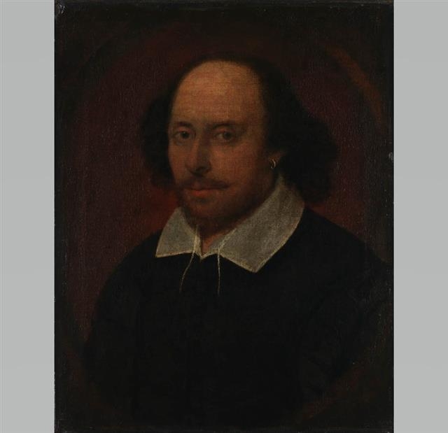 윌리엄 셰익스피어가 살아 있을 때 제작된 유일한 초상화. 영국 국립초상화미술관 제1호 소장품이다.  국립중앙박물관 제공