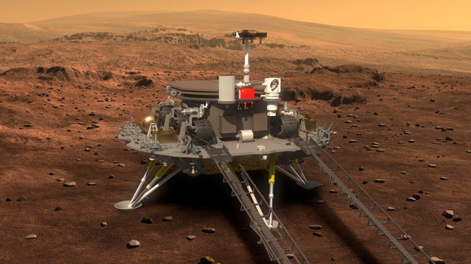중국의 화성 탐사 로봇 ‘주룽’. 중국 국가항천국 제공