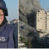 BBC 아라빅 제작진 리포트하는 뒤에서 13층 주거용 건물 와르르