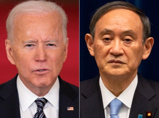 조 바이든 미국 대통령과 스가 요시히데 일본 총리. AFP 연합뉴스 