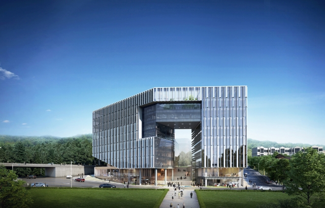 내년 2월 입주 예정인 판교제2테크노밸리 내 성남글로벌융합센터 조감도. 성남시 제공