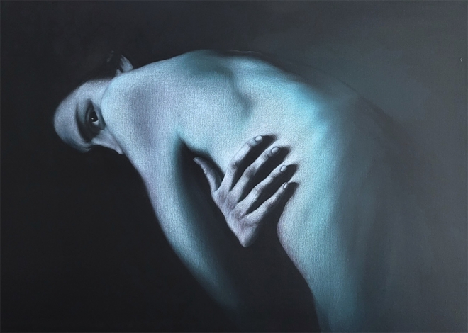 박성아, darkness-어둠 속에서 빛을 찾다, 90.9cmx60.6cm, oil on canvas