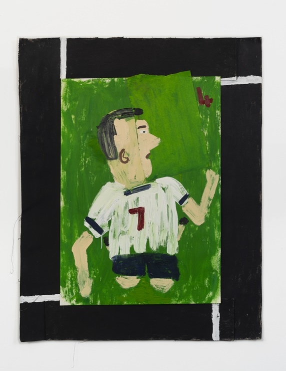 Tottenham Colors, 4 Goals, 2020,Oil on paper and collaged canvas, 84 x 59cm. Photo: Jo Moon Price(문현주)