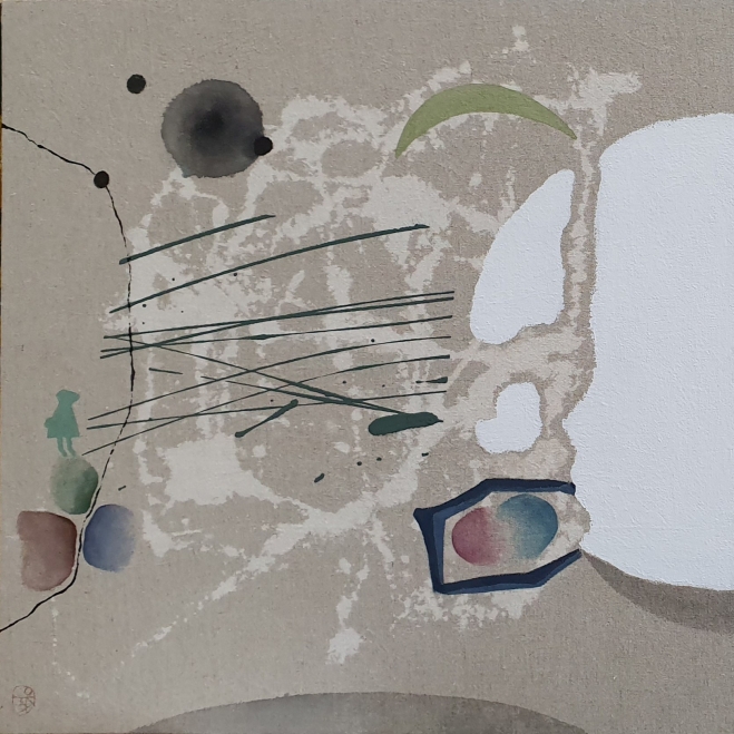 유미숙 어울다 2021 #8 45.5×45.5cm 천위에 혼합재료