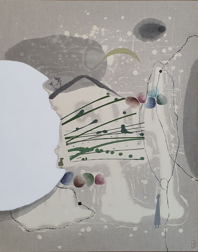 유미숙 어울다 2021 #3 90.9×72.7cm 천위에 혼합재료