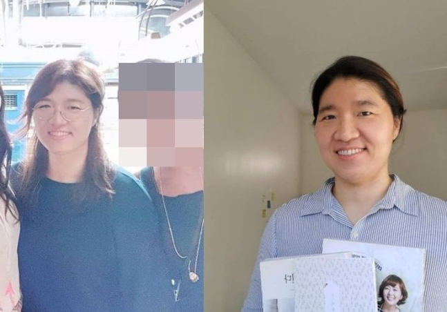 2019년 8월(왼쪽)과 2020년 10월에 촬영된 장미란 선수 사진. 온라인 커뮤니티, 홍신애 인스타그램