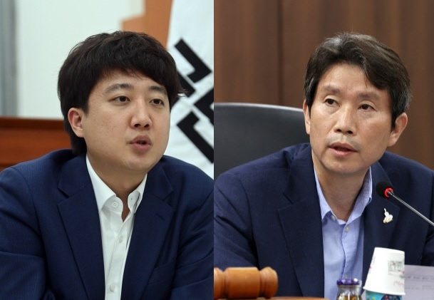이준석(왼쪽) 국민의힘 대표, 이인영(오른쪽) 통일부 장관. 서울신문 DB