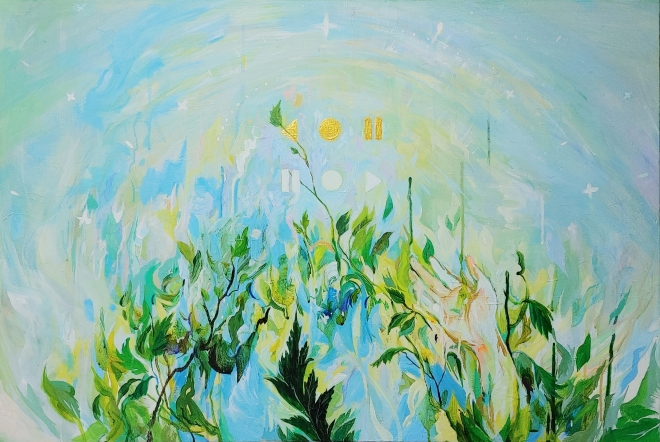 최진영, 희망의 반짝임과 형태 no.21, 60.6 x 90.9cm, 캔버스에 아크릴