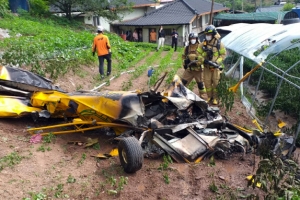 의령서 경비행기 추락… 탑승자 2명 사망