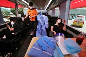 문대통령, 선별진료소 의료진에 ‘쉼터’ 제공한 대전소방 격찬