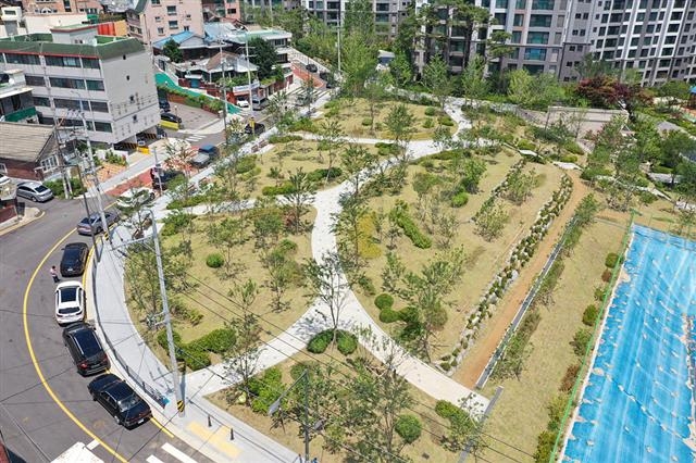 서울 양천구 신정3동에 만들어진 신정허브원. 양천구 제공