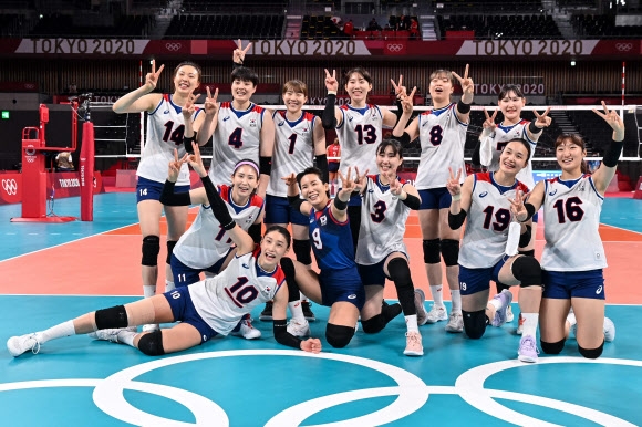 한국 여자 배구 대표팀이 29일 도쿄 아리아케 아레나에서 열린 2020 도쿄 올림픽 조별리그 A조 도미니카공화국과의 3차전에서 3-2로 이겼다. 올림픽사진 공동취재단