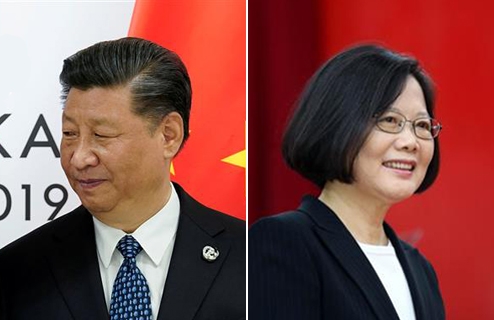 시진핑 중국 국가주석(왼쪽)-차이잉원 대만 총통