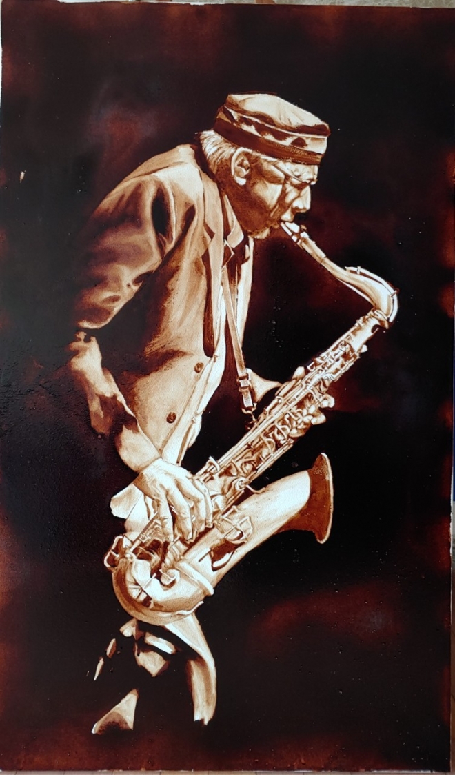 장인영, 열정, coffee on watercolorpaper, 72.5x101.5