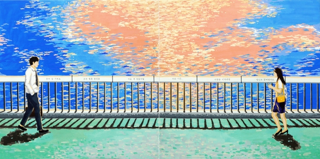 조은혜, 당신도꽃피겠지요, 50x50cmx2p,장지에 채색, 2020