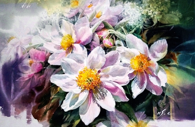 추명숙 Goodnews 56 × 37cm Watercolor on arches