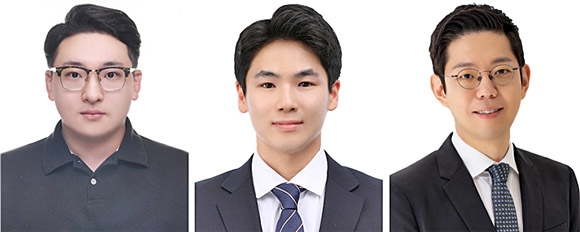 왼쪽부터 권진한(공동1저자) 학생, 김용민(공동1저자) 학생, 문홍철(교신저자) 교수