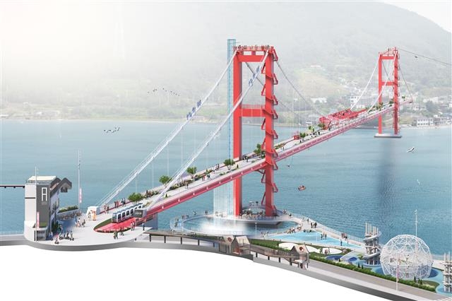 교량관광자원화 사업이 진행되고 있는 국민관광지 남해대교. 남해군 제공