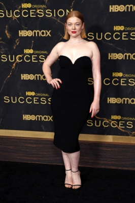 Sarah Snook attends HBO‘s “Succession” season 3 premiere at the American Museum of Natural History on Tuesday, Oct. 12, 2021, in New York. (Photo by Charles Sykes/Invision/AP)
